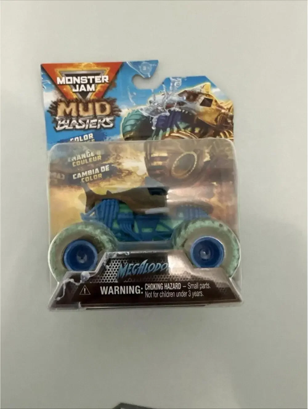 Lot of 3 2025 Spin Master Monster Jam Mud Blasters Megalodon Grave Digger & Son